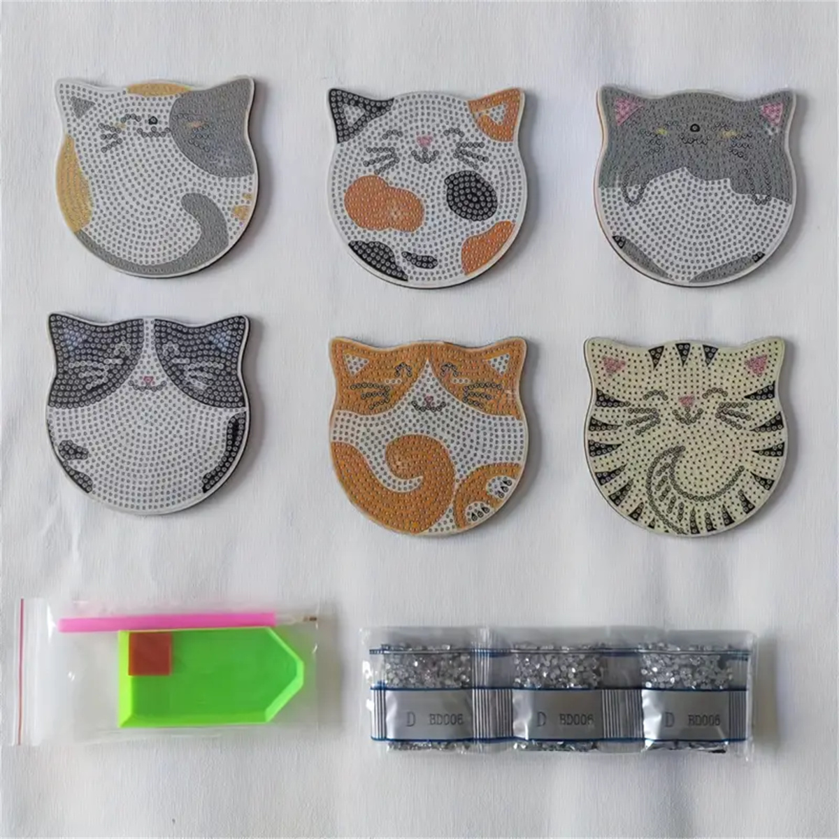 6 Pieces/set DIY Cat Rhineston - đánh giá và giá Home Improvement Kitchen